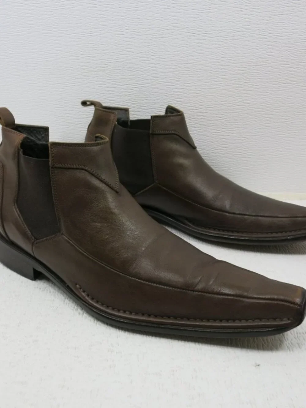 Satch Chelsea Leather Elastic Long Toe Dress Men's Comfort Boots Size 8